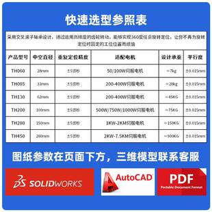 200280 130 450配伺服步 N85 PROVI普洛威中TH系列空旋转O平台60