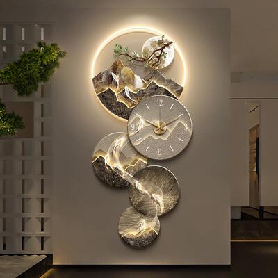 壁九鱼图户玄关入装画新中LMY39033式走廊过道挂画高级感山水画带