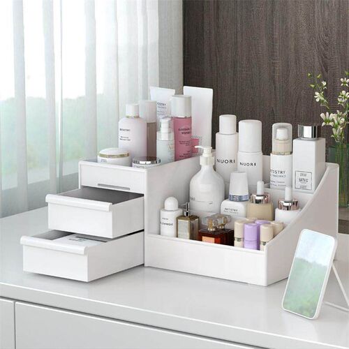 Desk Makeup Organizer for Large Capacity Cosmetic Storage Bo