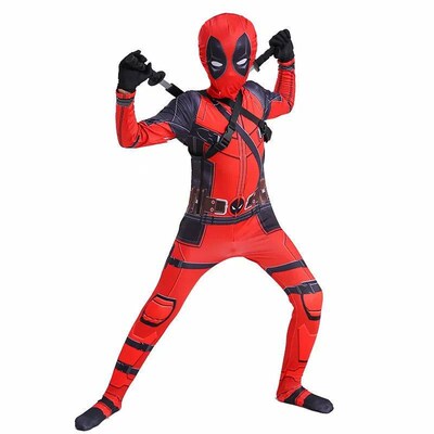 Boy Deadpool Costume Kids Cosplay Superhero Costumes Mask Su