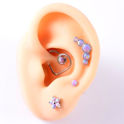1PC Opal38 Cluster Ear Tragus Helix Cartilage Piercing Surgi