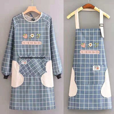 Waterproof and Oil-proof Apron Hand-wiping Cover Clothes wit