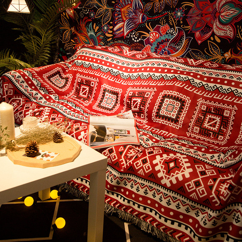 复古沙发巾全盖毯民族风四季用沙发椅盖布坐垫仿麻防滑布艺罩子,居家布艺,沙发套,淘宝优惠券,粉丝福利购,淘宝优惠卷
