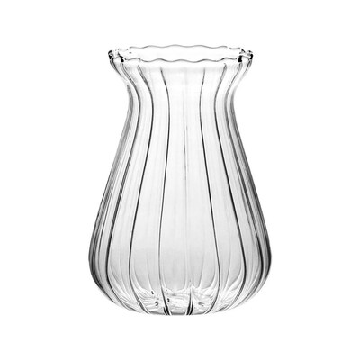 Nordic Transparent Glass Vase Creative Striped Flower Arrang