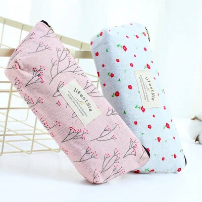 Cute Kawaii Floral Flower  Zipper Pencil Cases Lovely Fabric