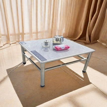 不锈钢瓷砖桌架*餐桌家用吃饭学习摆摊烧烤工作台烤火正方桌