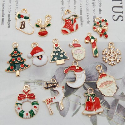 Julie Wang Enamel Christmas Charms Alloy Mixed Santa Claus r