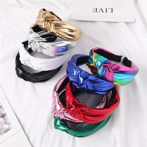 New Fashion Women Hairband Soft PU Leather Headband Soft Vin