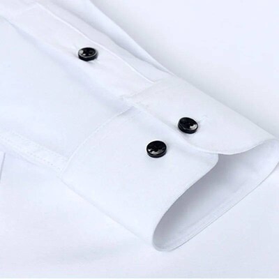 Slight Elasticity Mens Long-sleeved Business Casual Shirt S