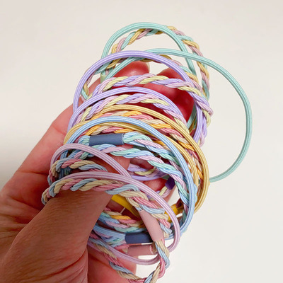 10pcs rendy Girls Braided Elastic Hair Rubber Bands Women Ha