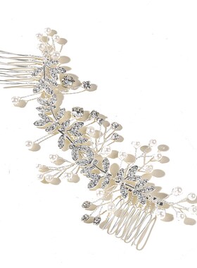 Silver Flower Hair Comb Wedding Dress Accessory Bride Orname