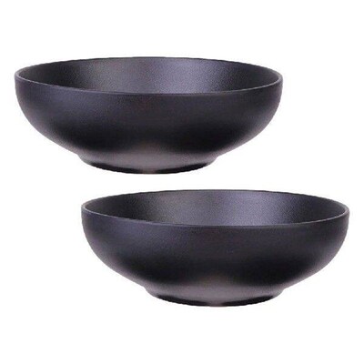 2 Pcs Imitation Porcelain Rice Bowl Melamine Ramen Noodles