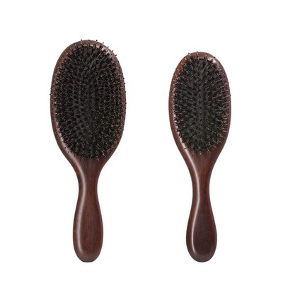 Boar Bristle Hair Brush Natural Beech Comb Hairbrush for Cur