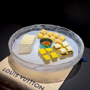 创意火锅店虾滑肉丸子餐具高端玻璃刺身冰盘海鲜三文鱼雪花和牛盘