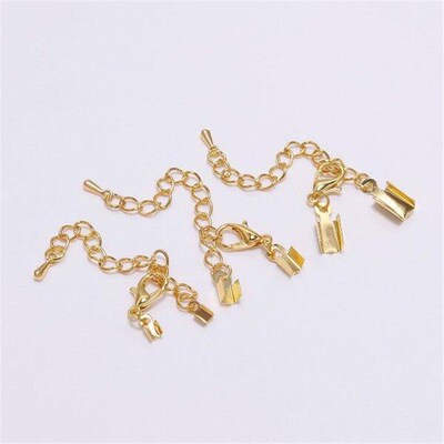 10pcs/lot 3 4 5 8mm Cord clips End Caps With Lobster Clasps