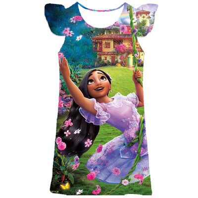 Encanto Isabela Mirabel Princess Dress Cosplay Girls Party V