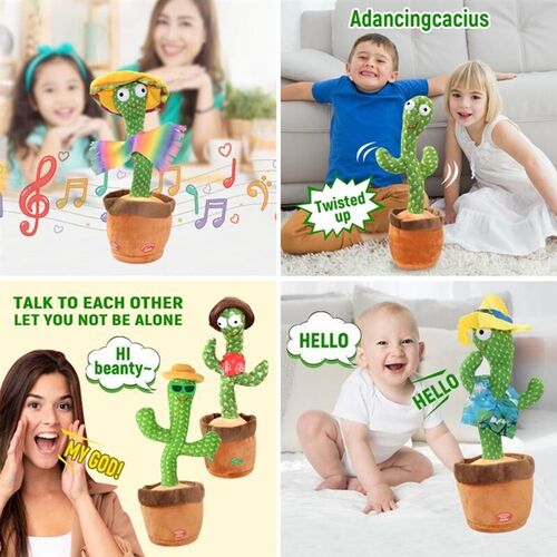 Dancing Cactus Repeat Talking Toy Electronic PlusVh Toys Can