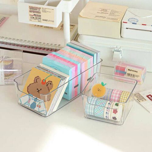Japanese Stationery Notes Transparent Storage Box Drawer Sep