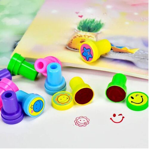 10pcs/Lot Children Toy Stamps Cartoon Looking Good Face Kids