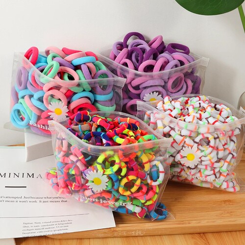 50PCS/Set Girls Basic Hair Bands 2cm Simple Solid Colors Ela