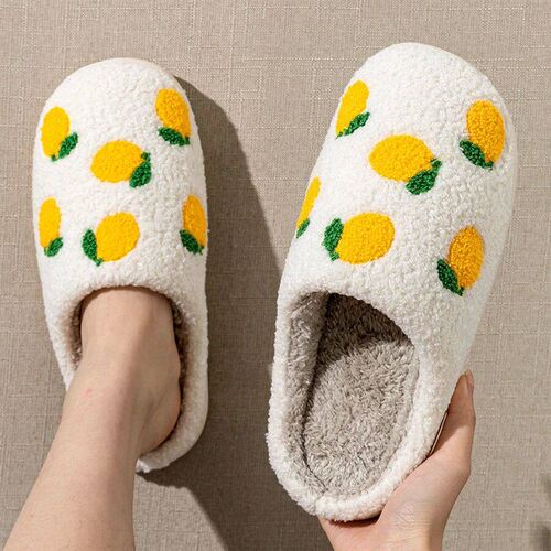Cute Fruit Women Slippers Winter Indoor Warm Soft Sole