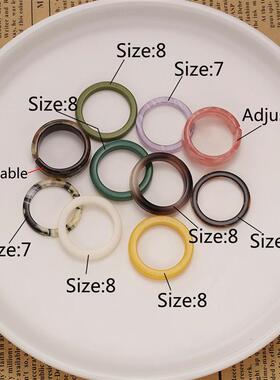 Korean Retro Ins Simple Plain Ring Multiple Mixed Acetate Bo