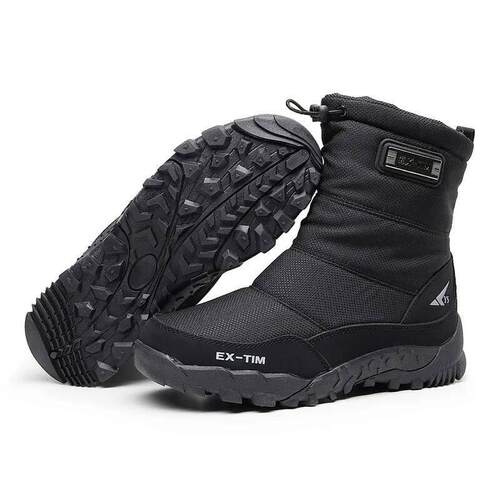 Winter Mens Hiking Boots Snow Boots Plus Velvet Warm Side Zi