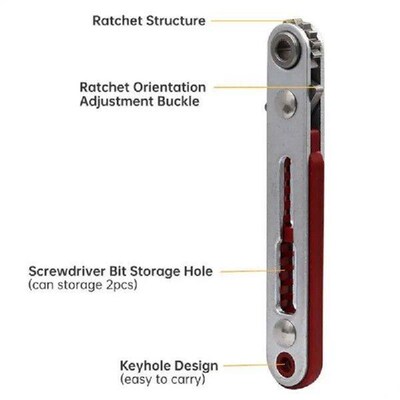 1PC Mini Ratchet Wrench Hexagon Torx Bidirectional Control