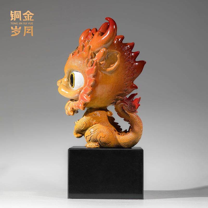 爆款铜艺坊龘龘送宝全黄铜器摆件铜龙宝宝摆件家居软装饰送礼工艺