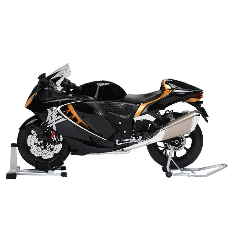 华一合金车模1比6邻木隼喷雾摩托车带声光玩具车音效模型摆件