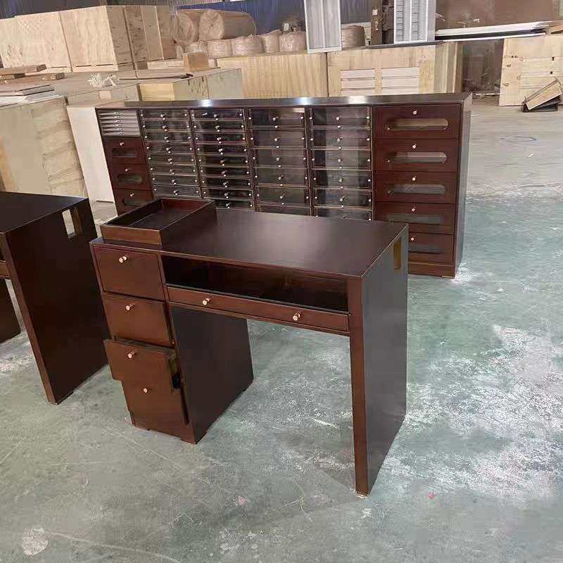 原木复古网红实木单人双人美甲桌简约吸尘器多功能收纳双层美甲台,3C数码配件,其它配件,淘宝优惠券,粉丝福利购,淘宝优惠卷