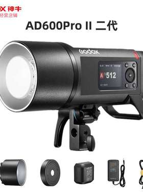 godox神牛AD600proII 二代 彩屏 高速TTL连拍摄影闪光灯外拍灯