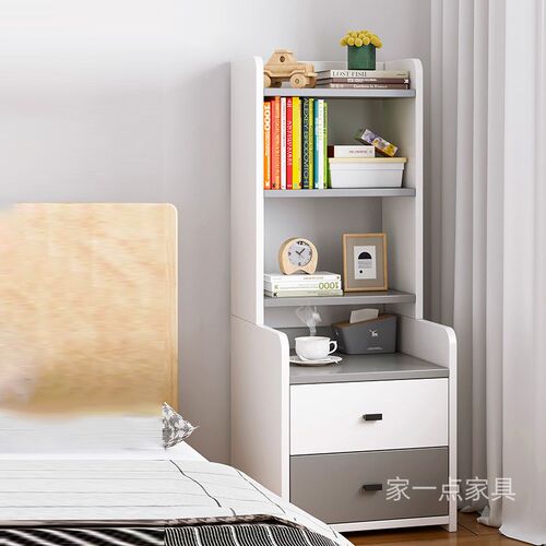 家用出租房用床边床头柜极简设计感置物柜加高窄款抽屉柜子DJ551