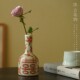 喜字复古小花瓶手绘陶瓷花插囍插花新婚婚庆婚房结婚摆件中式 粗陶
