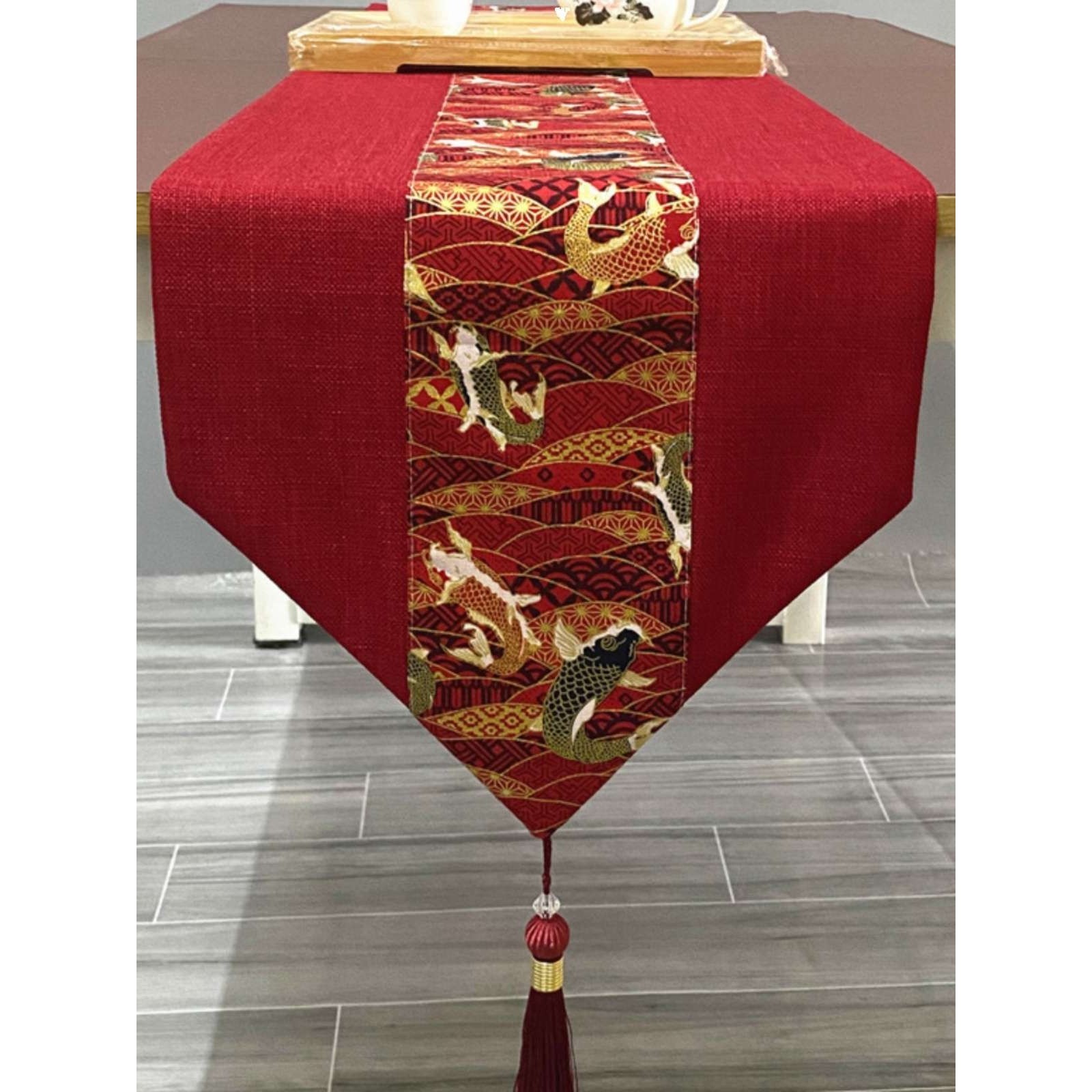 ?新中式复古棉麻喜庆红色桌旗布艺茶席餐桌茶几电视柜长条装饰,3C数码配件,其它配件,淘宝优惠券,粉丝福利购,淘宝优惠卷