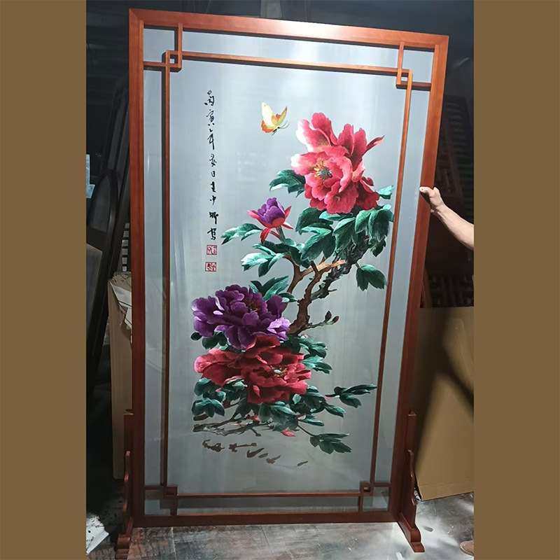 双面半透明纱布丝绢画心刺绣苏绣仿手绣屏风花开富贵牡丹传统国画,3C数码配件,其它配件,淘宝优惠券,粉丝福利购,淘宝优惠卷