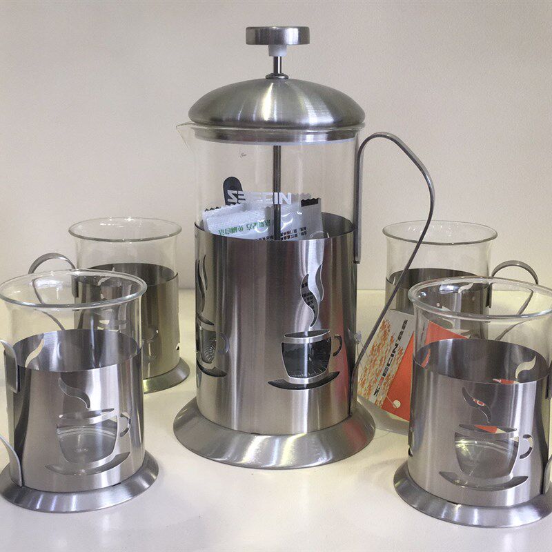 时尚精致法压壶冲茶器泡茶器咖啡壶五件套家居喝茶送朋友老师客户