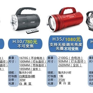 H35 开拓顶点H15 H30 H25 H36蓝光夜钓灯LED白光钓鱼灯30W H16