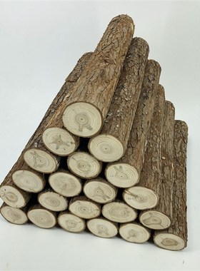 直销天然树木杉木干树段树桩装饰树干杉木杆枯树杆真婚庆园林圆木