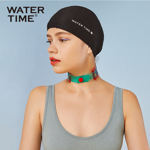 WaterTime/水川游泳帽女长发护耳不勒头布泳帽子男女成人游泳装备