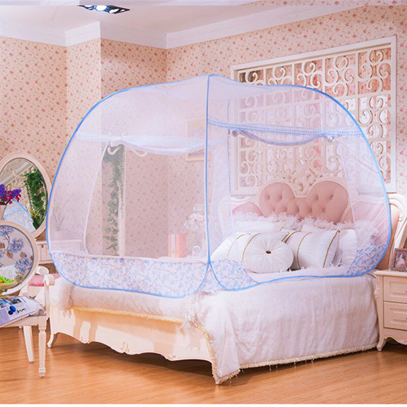 可宜蚊帐1.2M1.5米18米家用无底免安装魔术拉链钢丝睡帐蒙古包邮