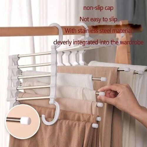 Multi-functional clothes hanger folding pants storage rack