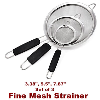 Fine Mesh Strainer Wire Sieve Sifter Baking Tools Colander