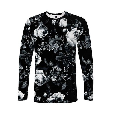 Tie-dye elements 3D digital casual tend mens 3D long-sleeve