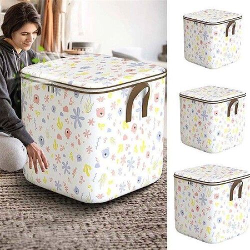 With Durable Handle Clothes Storage Bins Cute Teddy Bear