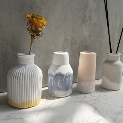 Three-dimensional Vase Silicone Mold Vase Flower Pot Plaster