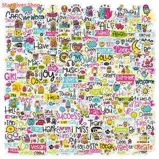 113 Sweet Letter stickers Colorful English letter motivation