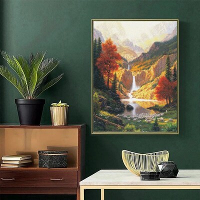 Full Round Diamond Painting Landscape Forest Art Rhinestone