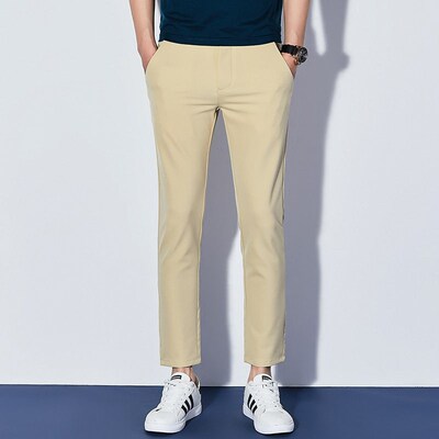Spring and Summer New Ice Silk Breathable Ankle-length Pants