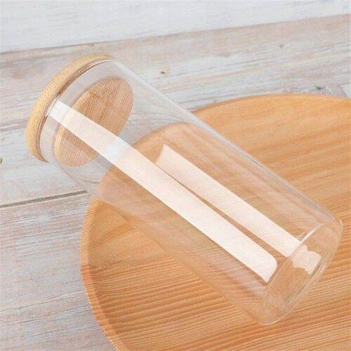 Bamboo Lid Airtight Glass Tea Jar Storage Containers Sealed